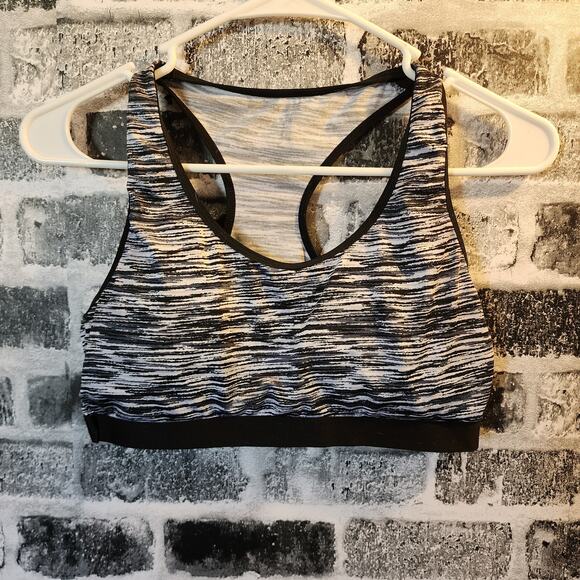 Zone Pro Women's Black and White Workout Running Sports Bra Size XL - Picture 1 of 3